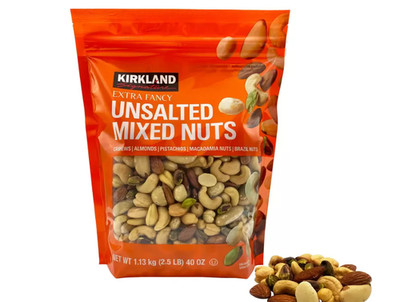 Kirkland Signature Beutel ungesalzene gemischte Nüsse, 1,13 kg