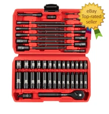1/4" Drive Socket Set & Nut Driver Set 44PCS, 1/4-Inch Sockets Deep&Shallow Metr