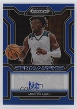 2022 Panini Prizm Draft Picks College Penmanship Blue 1/149 Mike Okauru Auto d3b