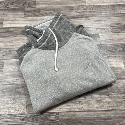 TOM TAILOR Funnel Neck Drawstring Tie Pullover Grey Sweatshirt Men's Size XL