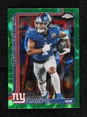2025 Topps Chrome Green Lava Refractor 95/99 Malik Nabers #225 0xh3