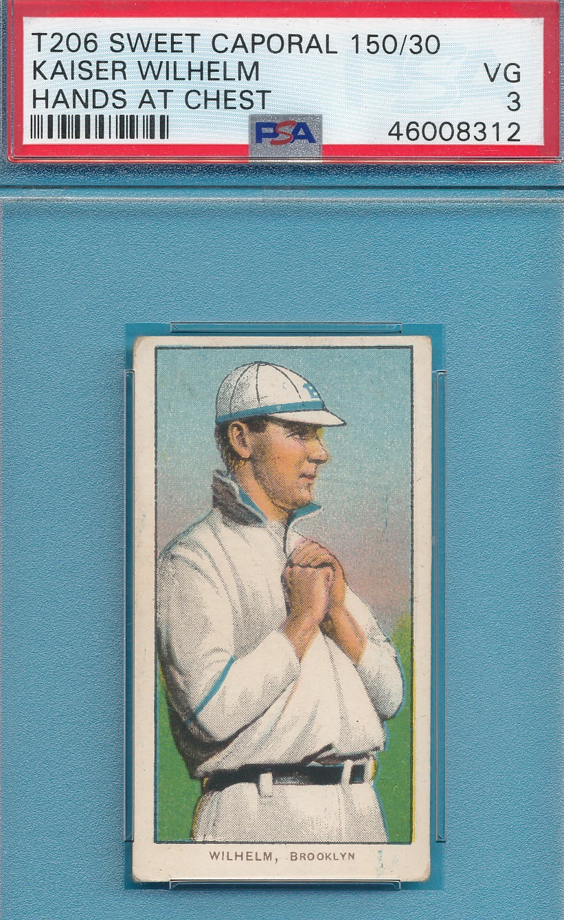 PSA 3 VG T206 KAISER WILHELM HANDS CHEST 1909 SWEET CAPORAL GRADED TOBACCO TPHLC