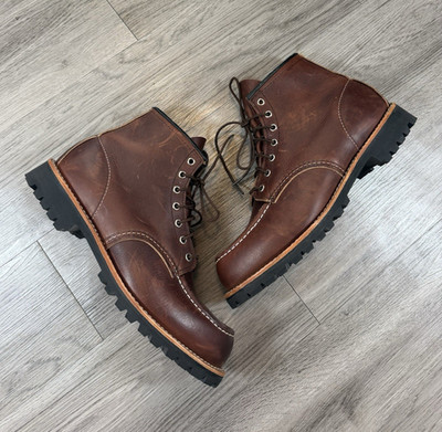Red Wing Shoes Men's Brown Leather Round Toe Lace-Up Ankle Work Boots US 11.5