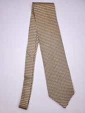 Bergamo New York Mens Formal Necktie 66"Lx3.75"W Biege/Black Neck Tie