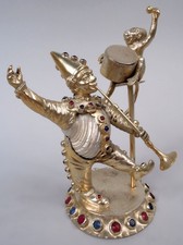Antique Group Musician Monkey Figure Figurine Hanau German 800 Silver Jewels