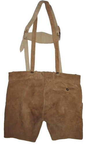 Court -d `Wilderer- Homme- S'Efforcer- Pantalon en Cuir / Style Bavarois Lumière - Photo 2 sur 3