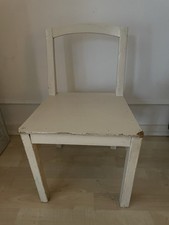 Kleiner alter Kinderstuhl Holz weiß Sammlerstück puristisch Interior Shabby Chic