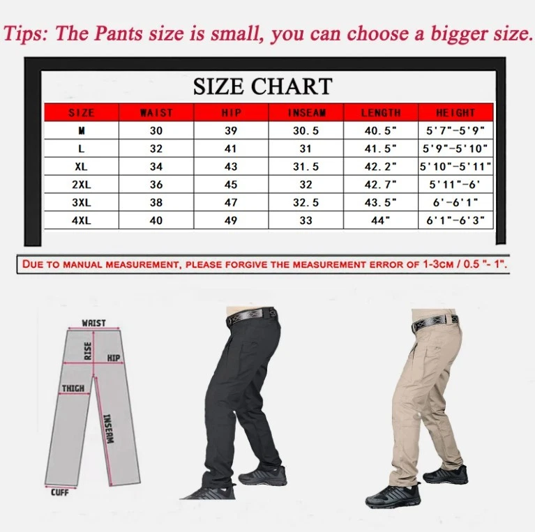 Pantalones de carga tácticos para hombre Pantalones de combate de trabajo Pantalones impermeables para senderismo al aire libre Foto 4 de 4
