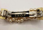 1980s Cream And Gold Hair Clip Labeled Leather Shop 3.5 Inches — photo 5