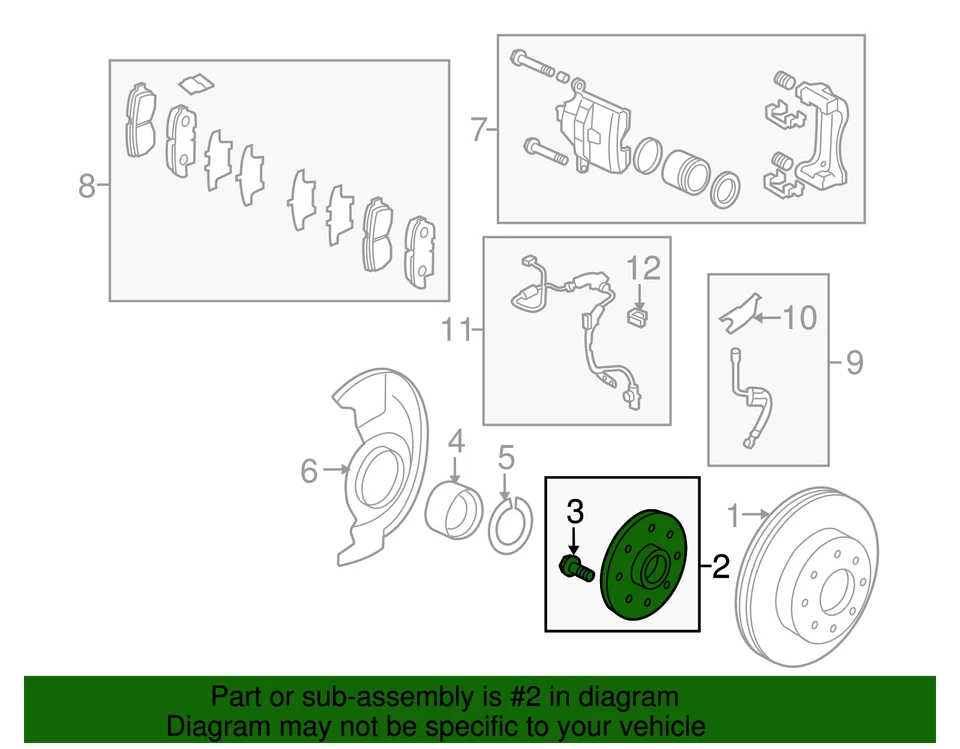 Genuine Acura 2009-2014 Acura TL - Hub Assembly Front 44600-TK4-A00 - Image 2 of 2
