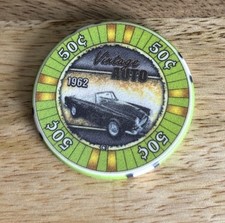 Vintage Auto 1962 .50 Casino Poker Chip Fantasy