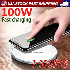 Wireless Fast Charger Charging Pad Dock Samsung iPhone Android Cell Phone lot
