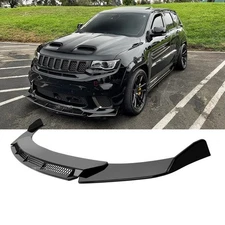 Glossy Black Car Front Bumper Lip Spoiler Splitter Kits For Jeep Grand Cherokee