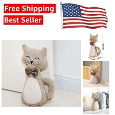 Adorable Cat Door Stopper - Soft Fabric Weighted Design for Home Decor