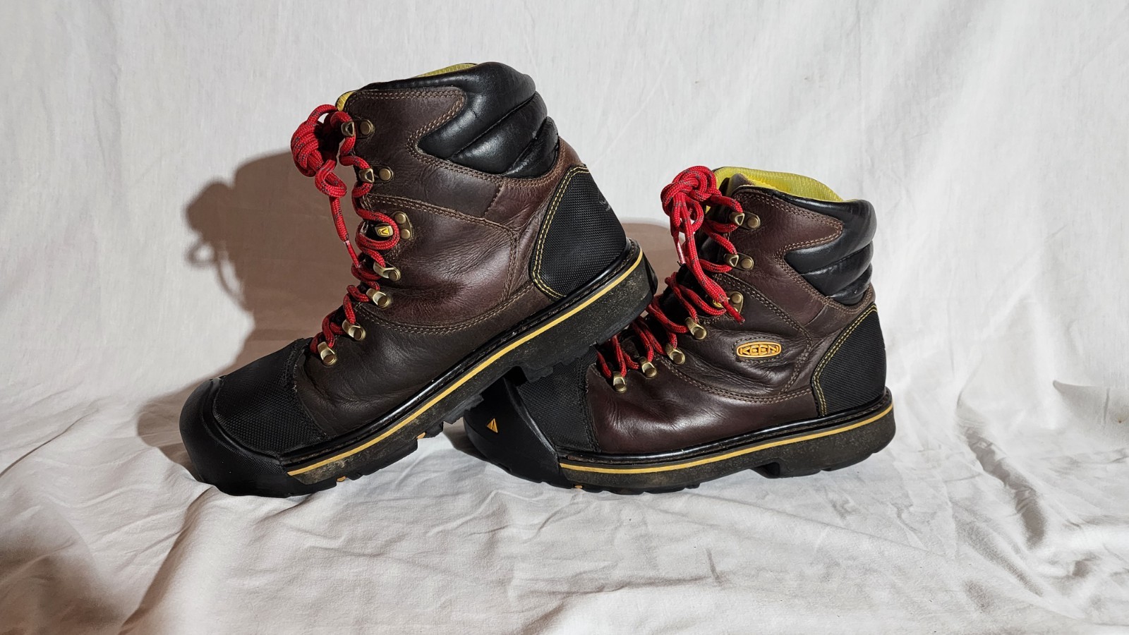 Stivali KEEN Utility Milwaukee uomo 12 pelle marrone stringati punta acciaio impermeabili