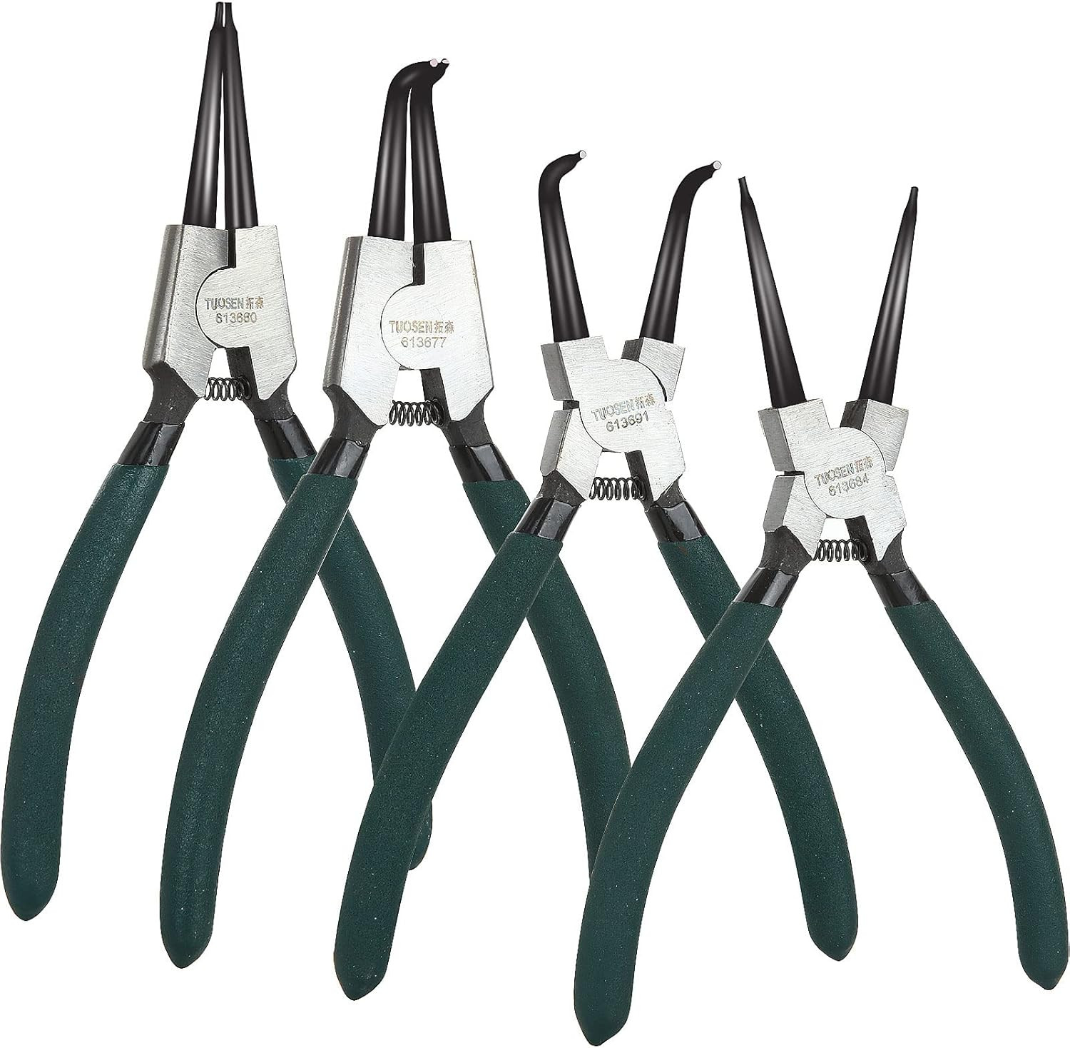 Set 4 Pinze Seeger 17,8 cm Professionali - Pinze Anelli Elastici C-Clip