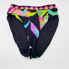 Trina Turk Size 4 Tropical Multicolor Printed High Waist Swim Bottom