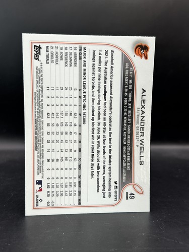 2022 Topps Chrome #49 Alexander Wells - Picture 2 of 2