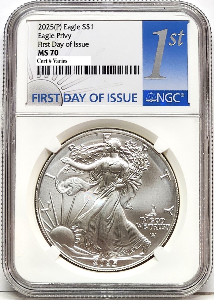2025 アメリカ　イーグル銀貨　NGC MS70 eagle privy bullionshark-2025-p-silver-