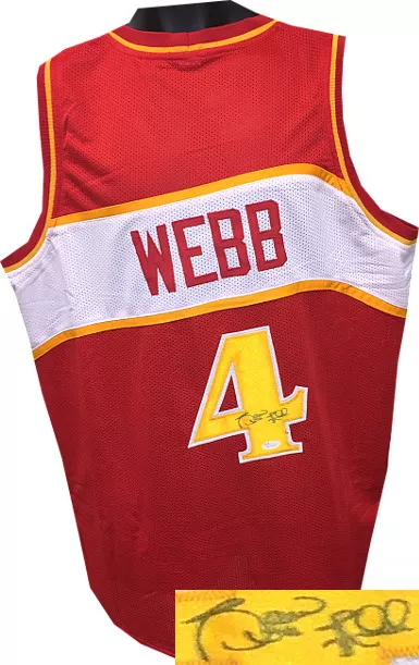 Spud Webb Autographed Atlanta Custom Red Basketball Jersey - JSA COA