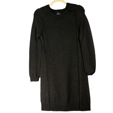 Gap Rich Gray Sweater Dress Size S Wool Blend Flattering Seaming Button Details