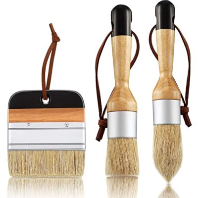 3 Pieces Chalk and Wax Paint Brushes Oval Brush for Acrylic Painting Black