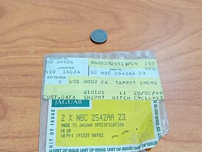 Jaguar Tappet adjustment shim NBC2542AA23 part Xjs Coupe