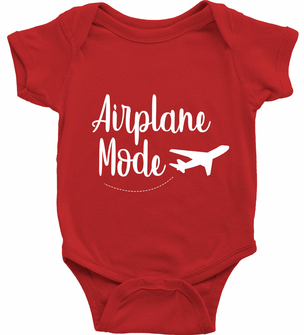 Airplane Mode Infant Baby Rib Bodysuit Jump Suit One-Pieces Fun Funny  Traveler