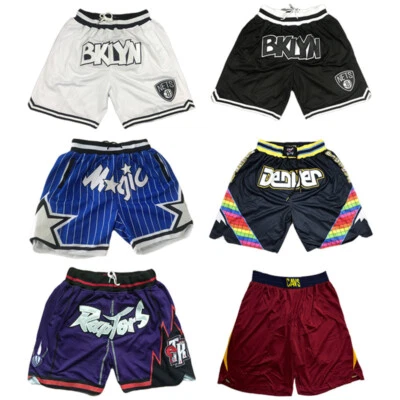 BASKETBALL-SHORTS Neu Basketball Shorts Stitched Für Nets/Magic/Raptors/ Cavaliers/Nuggets S-2XL