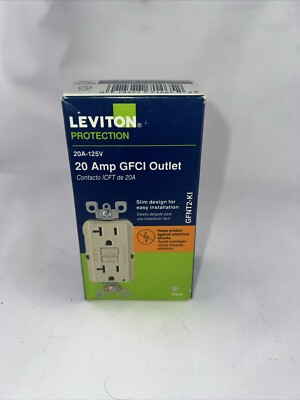#ad Leviton Protection GFCI Outlet 20A 125V Slim design Self Test $12.55