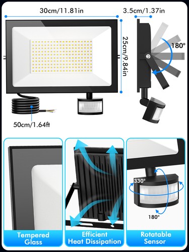 100W 150W LED Fluter Flutlicht mit Fernbedienung/Bewegungsmelder Außen Strahler - Bild 7 von 32