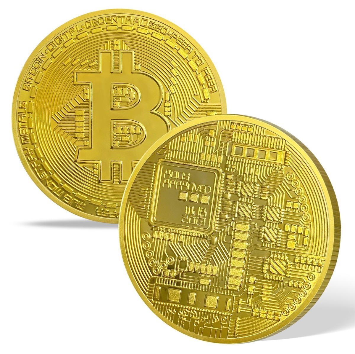 Gold Bitcoin Replica Coin – Collector's Item – 3D Printed – Double