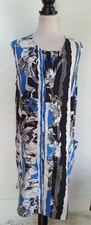 ESPOSITO Womens Black/White/Blue Dress Size 16 Sleeveless