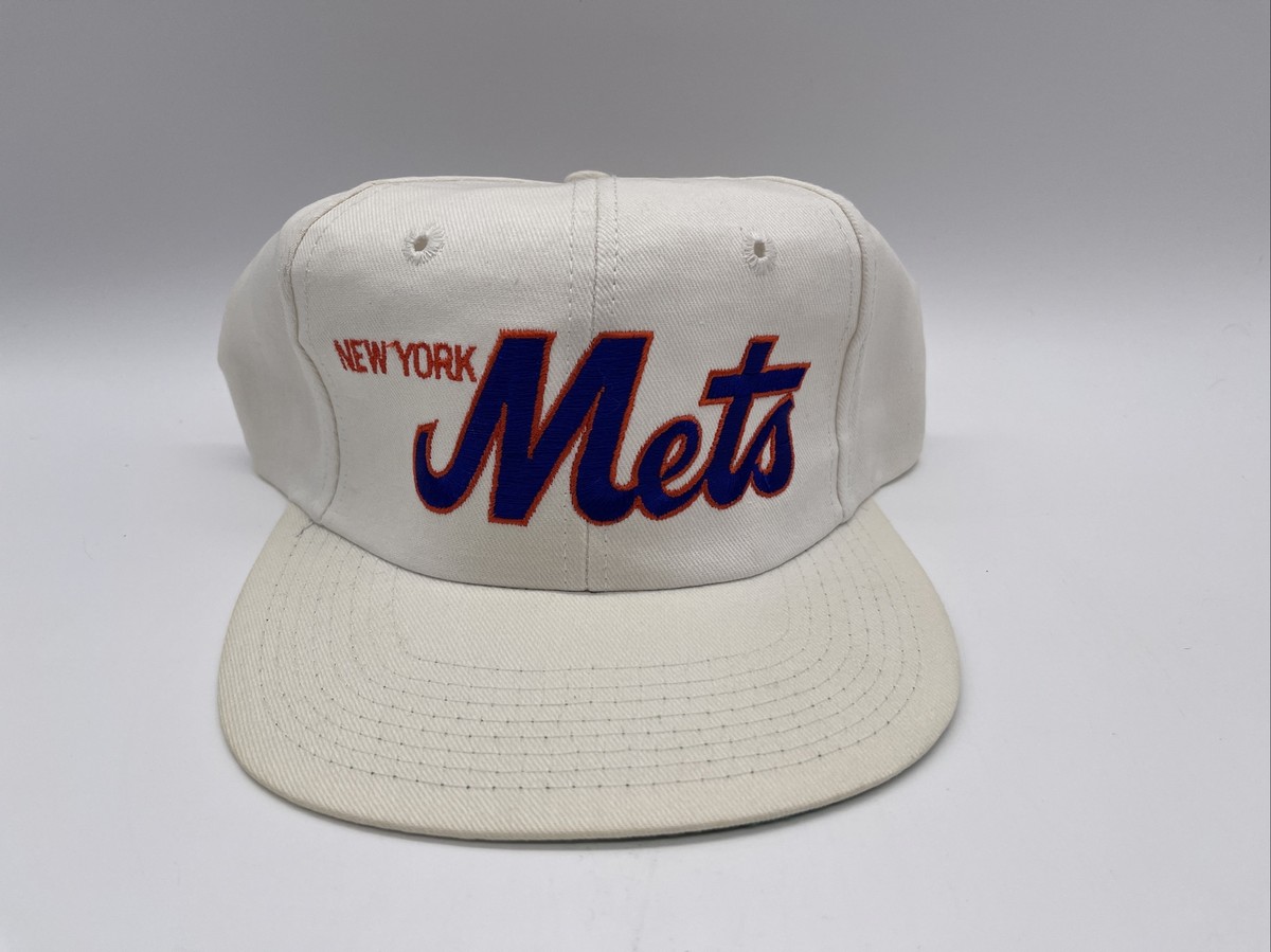 80s USA製 New York Mets 2Tone Logo Cap NEW YORK METS ASG VINTAGE WHITE CHROME 2TONE BLUE VISOR