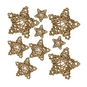 9pcs Decorative Spheres Star Wicker Rattan Ball Ornament Bowl