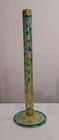 AQUAMARINE Ultra UV GLOWS Art Glass GRAPEVINE Moser Steuben 20" CANDLESTICK VASE