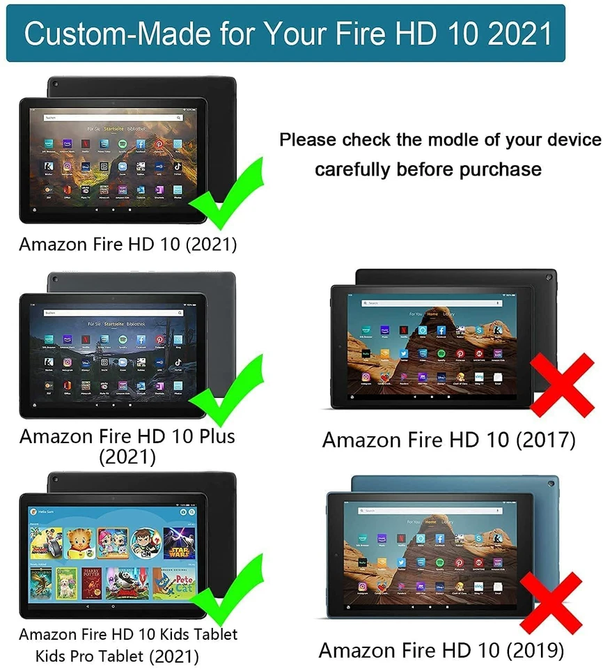 Fire HD 10 Case Protective Cover For Amazon Kindle Fire HD 10 11th 2021 Released - Image 3 of 3
