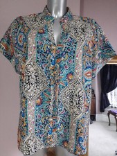 *PAISLEY* Ornate Fancy Patterned Ladies Colourful Short Sleeved Top