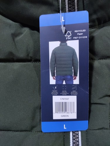 Nautica Coat Adult Large Green Puffer Full Zip Long Sleeve Jacket Mens - Picture 3 of 7