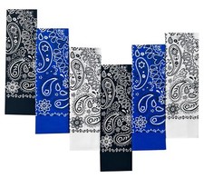 6-Pack 100 Cotton Bandanas Solid Color Holiday Gifts for Men and Women