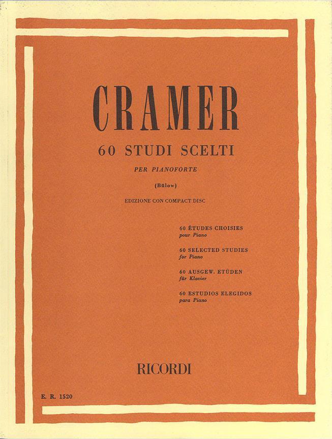 Cramer 60 Studi Scelti per pianoforte (Bulow) EDIZIONE CON COMPACT DISC Ricordi