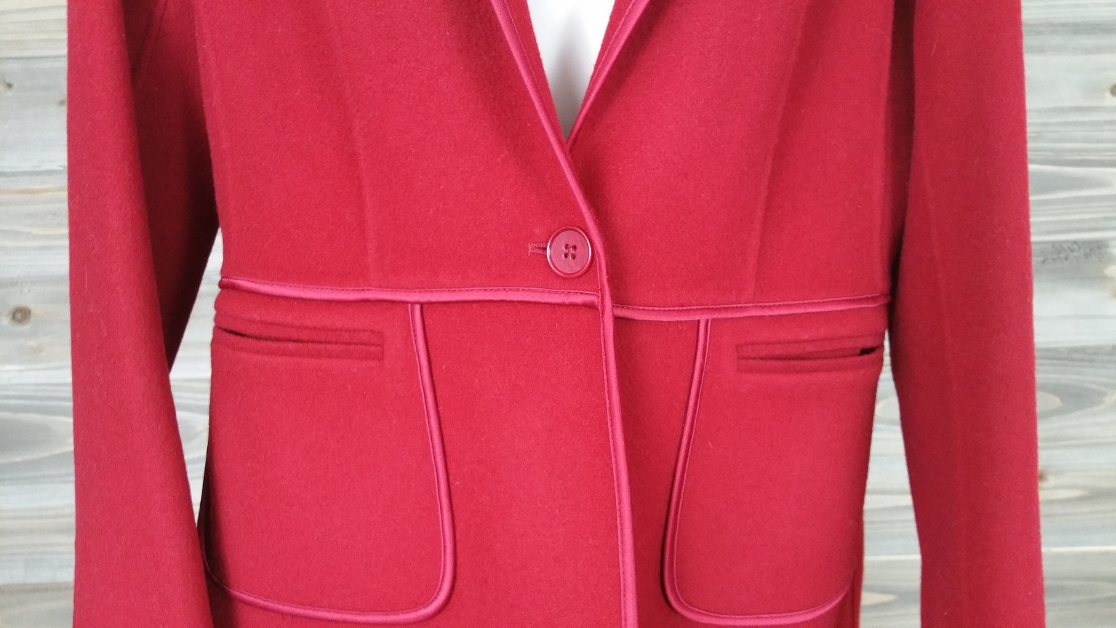 talbots blazer wool blend single button satin tri… - image 2