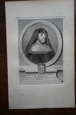 CHARLOTTE MARGUERITE DE MONMORENCY . PORTRAIT. ORIGINAL ENGRAVING. 1760