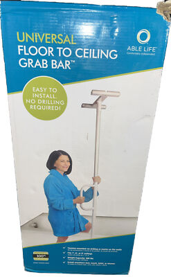 Able Life Universal Floor to Ceiling Tension Mounted Ergonomical Grip Grab Bar