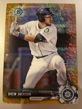 2017 Bowman Chrome Prospects Gold Shimmer Refractor DREW JACKSON #’d 13/50!