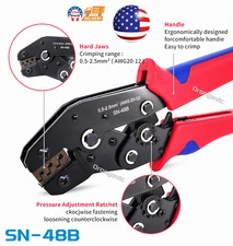 1 x Cable Wire Connector Terminal Crimper Pliers Insulated Ratchet Crimping Tool