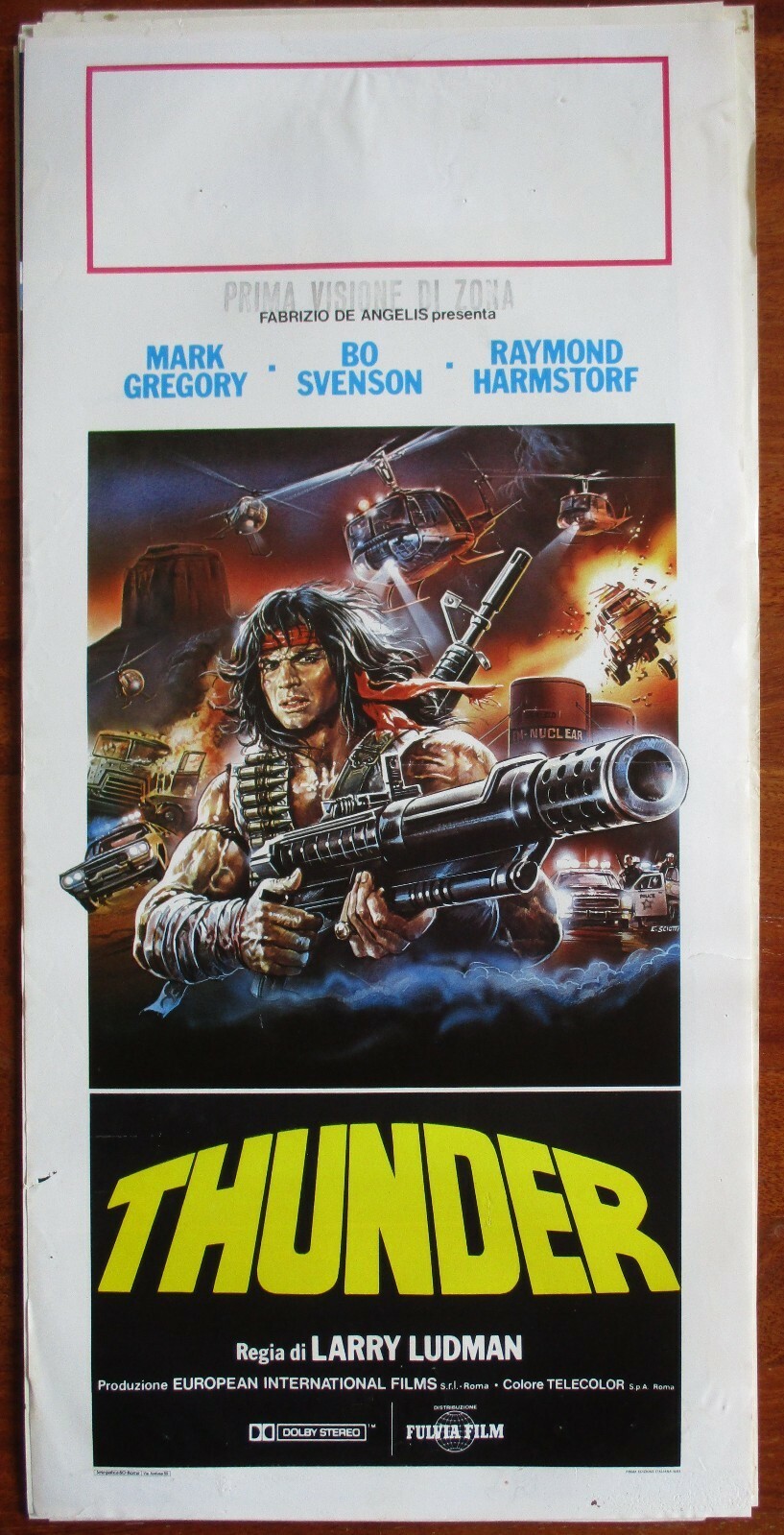 Locandina originale film Thunder (1983) - Regia di Fabrizio De Angelis