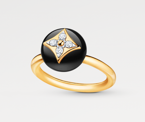 Anillo LV Colour Blossom Oro Amarillo 18ct. Ónix Y Diamantes Talla K - 50 - Imagen 4 de 6