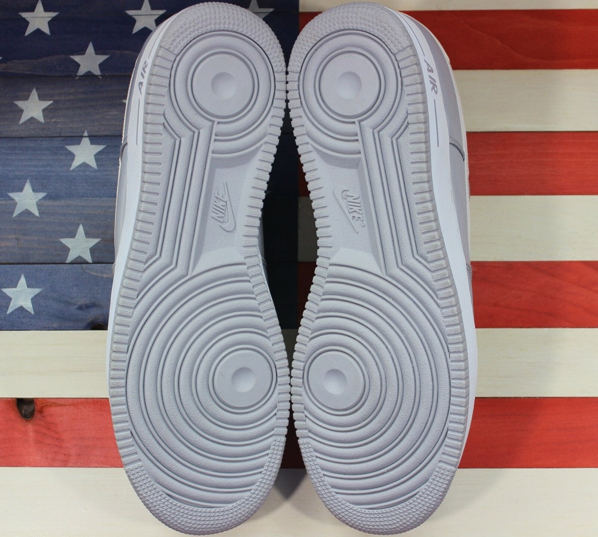 Nike Air Force One 1 Shoes Mens 9.5 Low Wolf‎ Grey White Nylon 488298-038 s-l1600.jpg main image 3