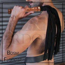 Genuine Suede Leather Floggers 50 Falls Spanking Flog BDSM Sex Whip For Couples